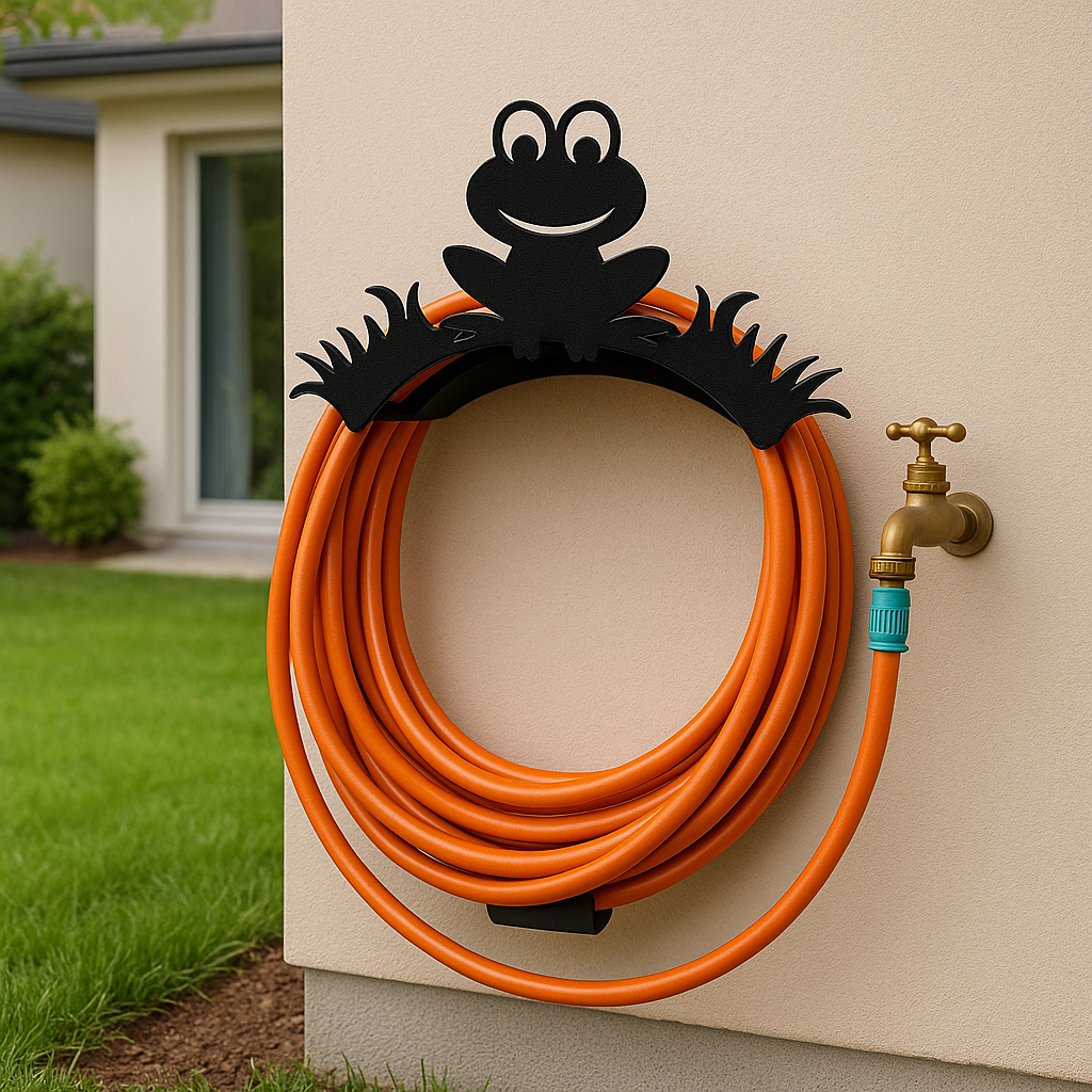 Suporte Para Mangueira De Jardim Quintal Modelo Sapo Fixo Em Parede Feito Em Aço Resistente