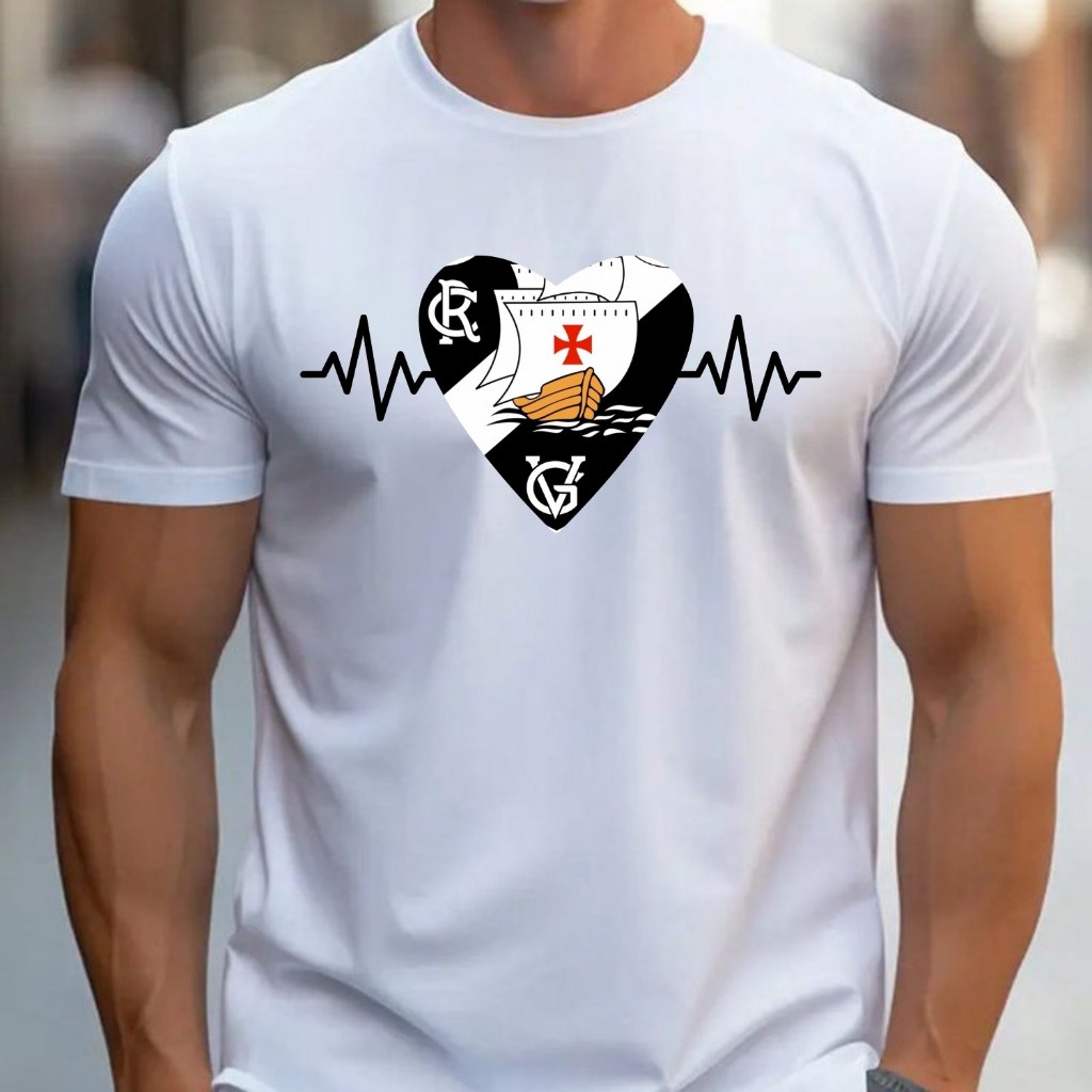 Camiseta T shirt Vasco Masculina Branca -  Camisa Do Vascao
