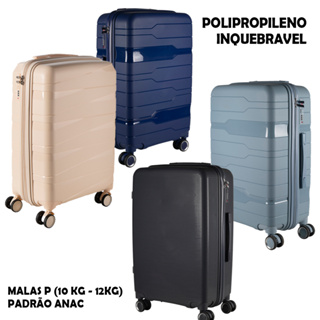 Mala de Viagem de Bordo P 10KG indestrutível Polipropileno Rodinhas Duplas 360 c/ Cadeado TSA em Oferta na Shopee