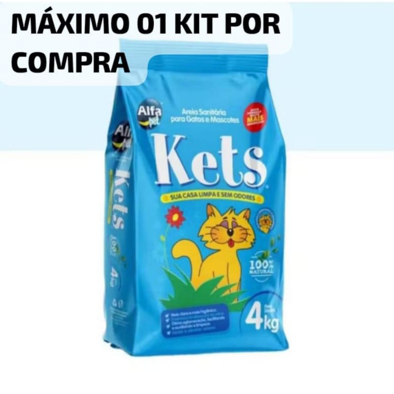 Kit 5un. Areia Sanitária Higiênica Para Gatos Anti Odor Kets Pacote de 4kg