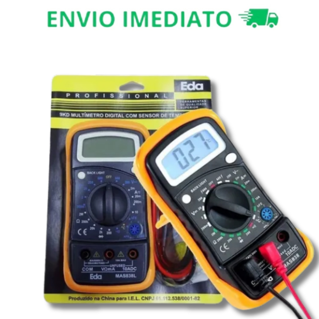 Multímetro Digital Com Sensor Temperatura Original Eda