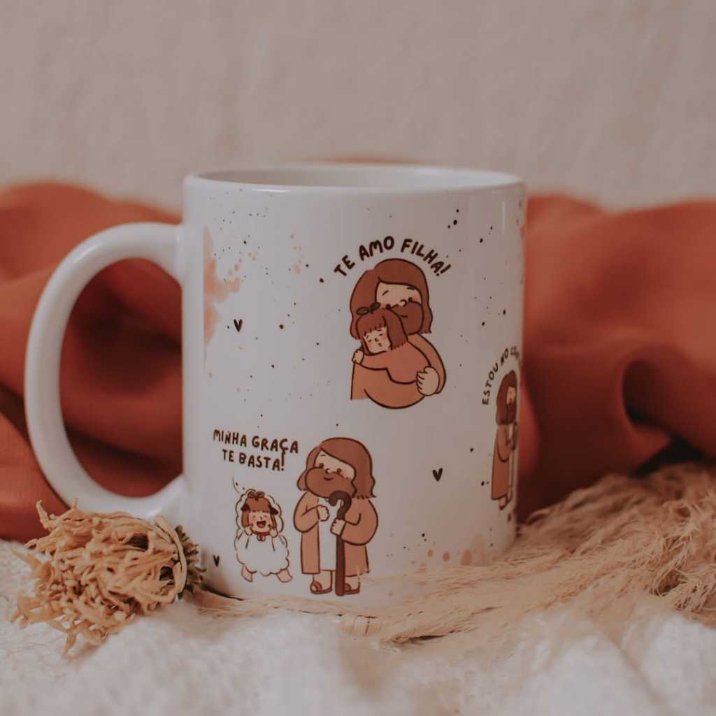 Caneca Personalizada Cristã Jesus É Meu Amigo Frase de Amor para Presentes ou Eventos Cristãos Cerâmica 325ml em Oferta na Shopee