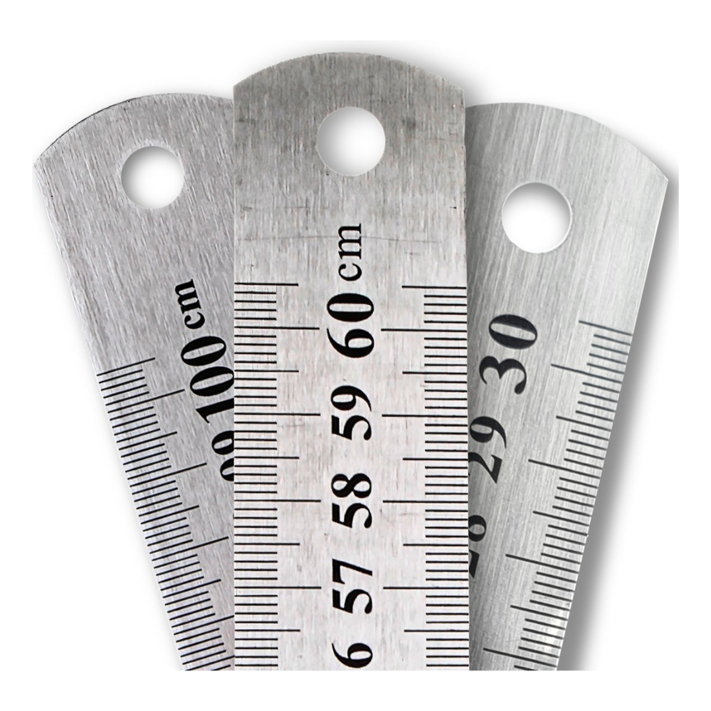 Régua De Metal - Aço Inox - 1m/60cm/30cm - Patchwork - Nybc Lanmax – Patchwork, Artesanato e Costura