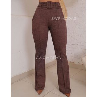Calça Alfaiataria Feminina Flare Cintura Alta Social em Oferta na Shopee