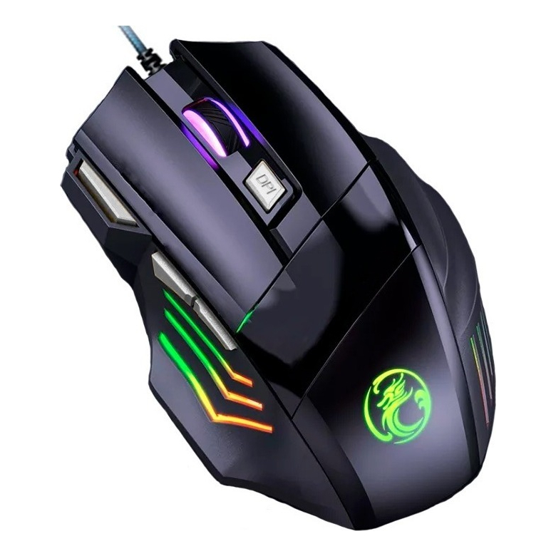 Mouse Gamer MS-G260 Óptico Com Led Rgb Usb Exbom Cor Preto 3200 Dpi