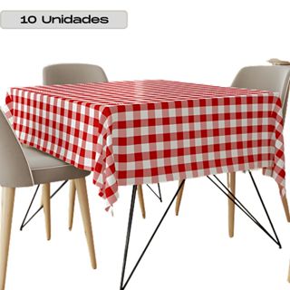 10 Toalha de mesa xadrez vermelho 1,45 X 1,45 m Oxford com Bainha 4 Lugares Pic Nic Festa Junina Bar em Oferta na Shopee