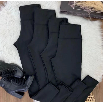 Kit 3 Calça Legging Flanelada Feminina Peluciada Grossa Lisa Zero Transparência