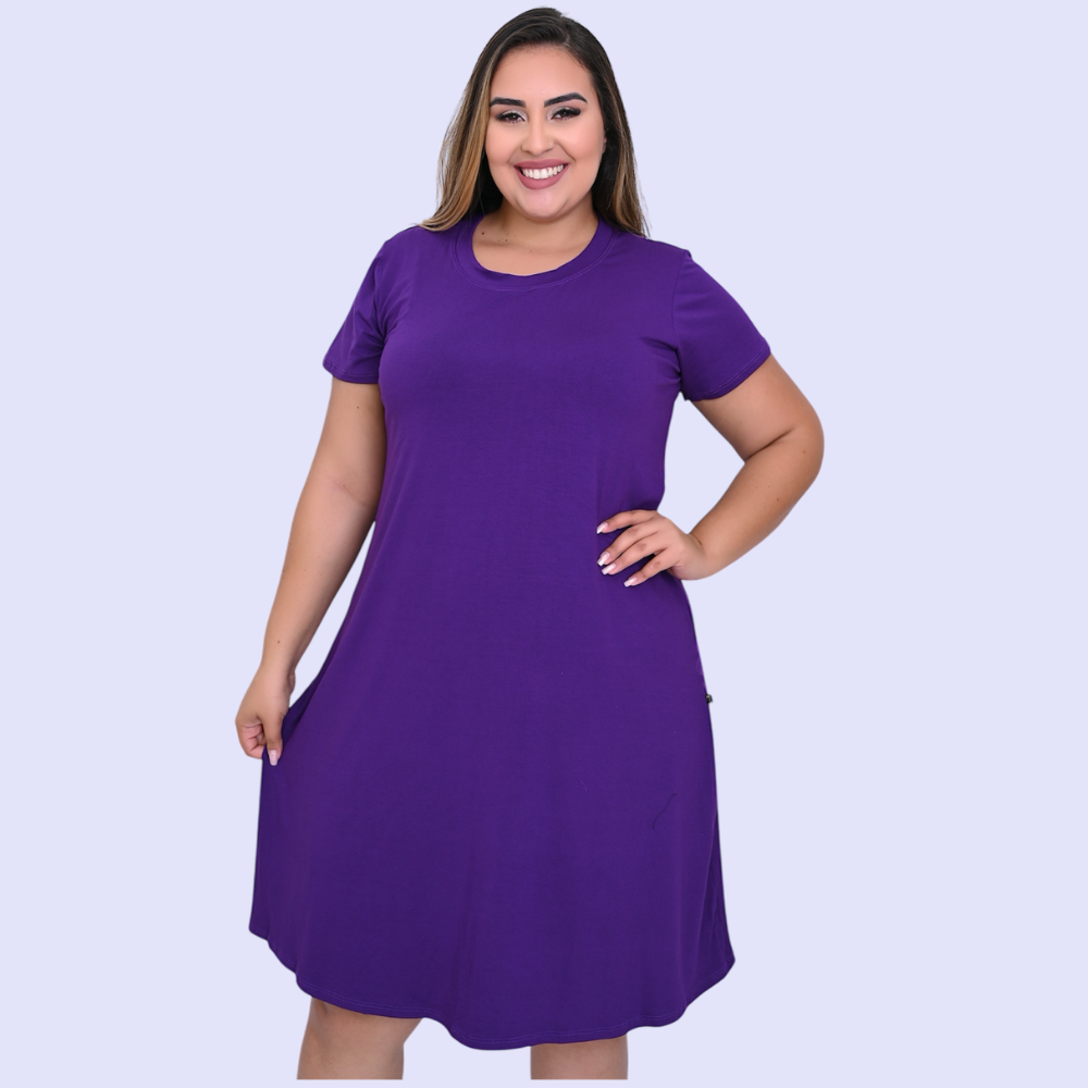 Vestido Plus Size Soltinho Em Dois Tamanhos e Várias Cores em Oferta na Shopee
