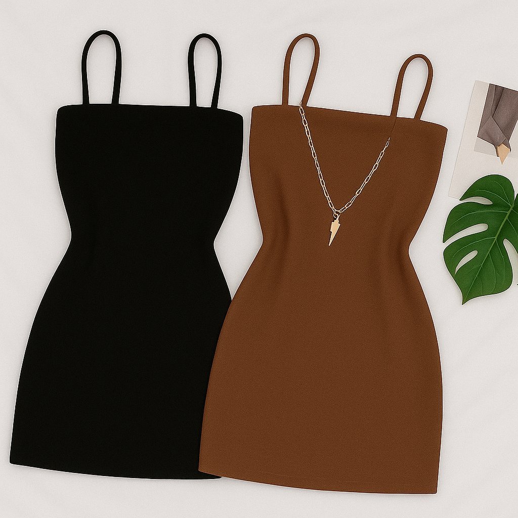 Kit 2 Vestidos Femininos Curto de Alicinha Tubinho Gringo Balada Reto colado
