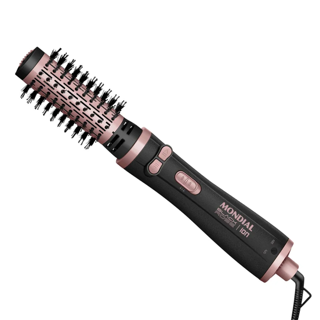 Escova Rotativa Mondial Preto e Golden Rose 1200W ERB-01 Bivolt