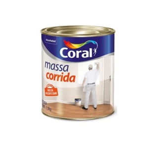Coral Massa Corrida PVA Branca Interna 1,5kg para Uniformizar e Nivelar Alvenaria e Concreto em Oferta na Shopee