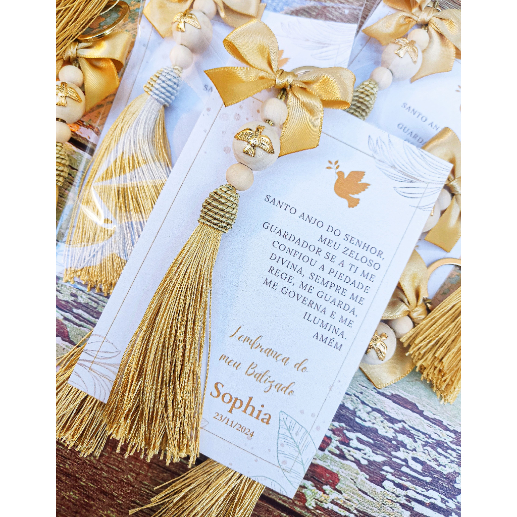 10 Lembrancinha Batizado Personalizada com Nome Chaveiro Divino Espirito Santo