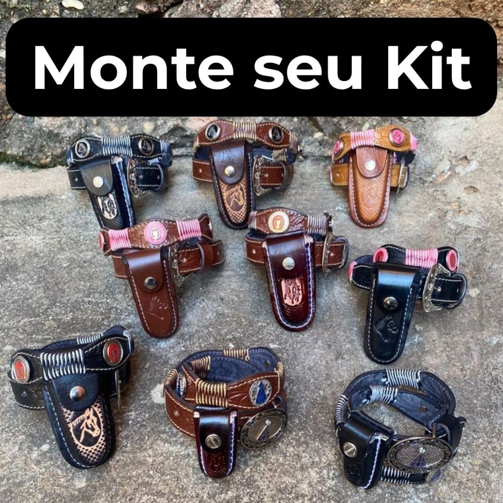 Cinto Infantil em Couro Cavalinho Trançado + Bainha