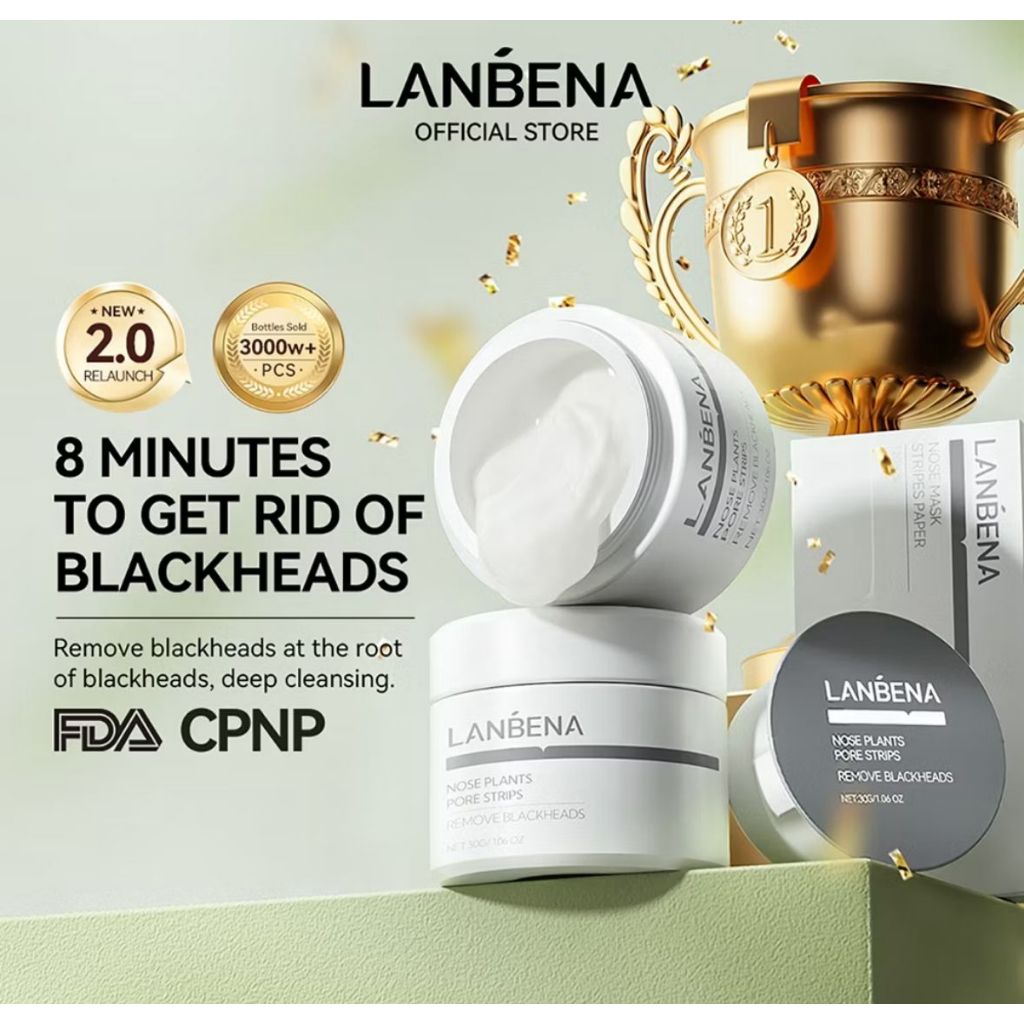 NOVO LANBENA Removedor de Cravos Máscara Peeling Facial Tira Poros Tratamento Acne Limpeza Profunda em Oferta na Shopee