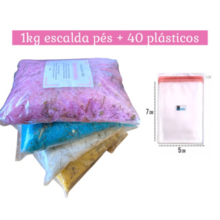 1kg/2kg de escalda pés camomila erva doce lavanda + plásticos para montar kits de lembrancinha para cliente aniversário em Oferta na Shopee