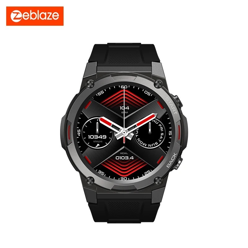 Zeblaze Vibe 7 Pro Smartwatch Display Amoled 1.43" Militar Caixa Preto Pulseira Preto Desenho Da Pulseira Silicone
