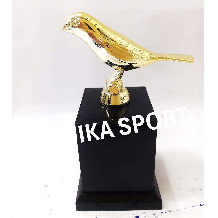 Troféu Pássaro Curió Ouro 16cm BV6 [Quer Adesivo Personalizado?] Passaro Canto Torneio Viveiro