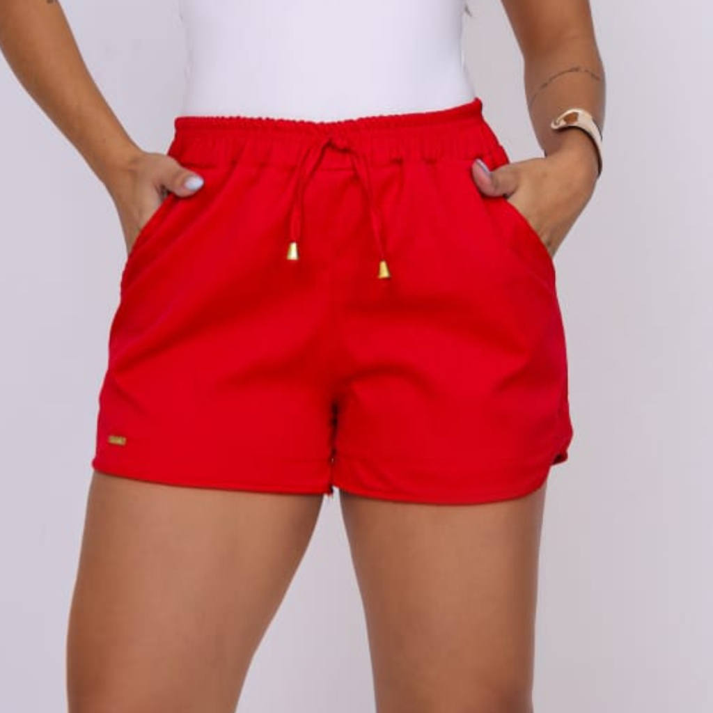 short alfaiataria baby bermudinha feminina curta casual, short básico dia adia bermuda feminina