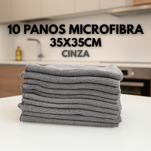 10 Pano Microfibra Mágico de Limpeza em Geral Multiuso Pequeno 35x35cm