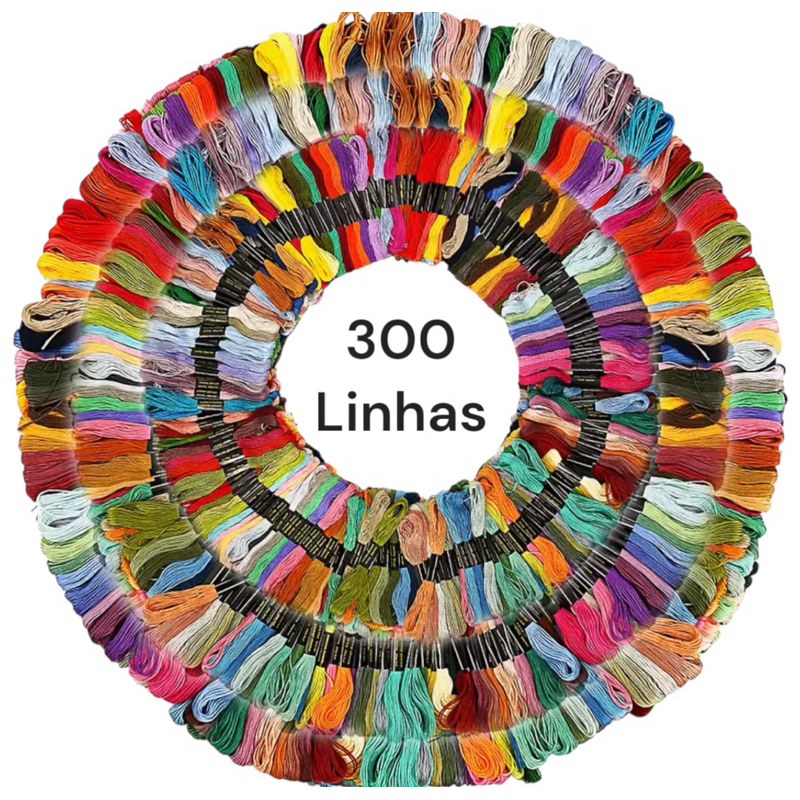 kit Linha Bordado 300-200-100 Linha Algodão Meadas Ponto Russo Costura Patchwork Aviamentos Não Desbotam em Oferta na Shopee