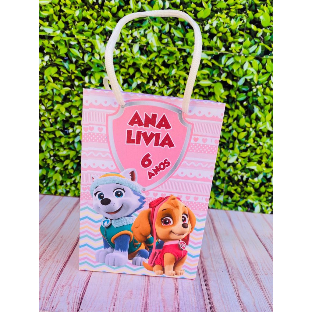 Sacolinha Surpresa Personalizada Skye Patrulha Canina/  Lembrancinha Skye e Everest/ Sacolinha Aniversário PEGUE E MONTE