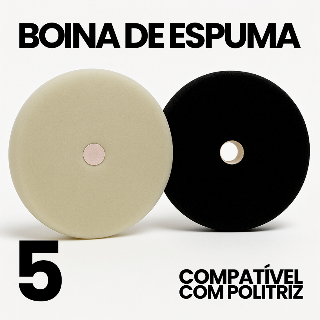 Boina de espuma para polimento 5 polegadas branca corte agressivo
