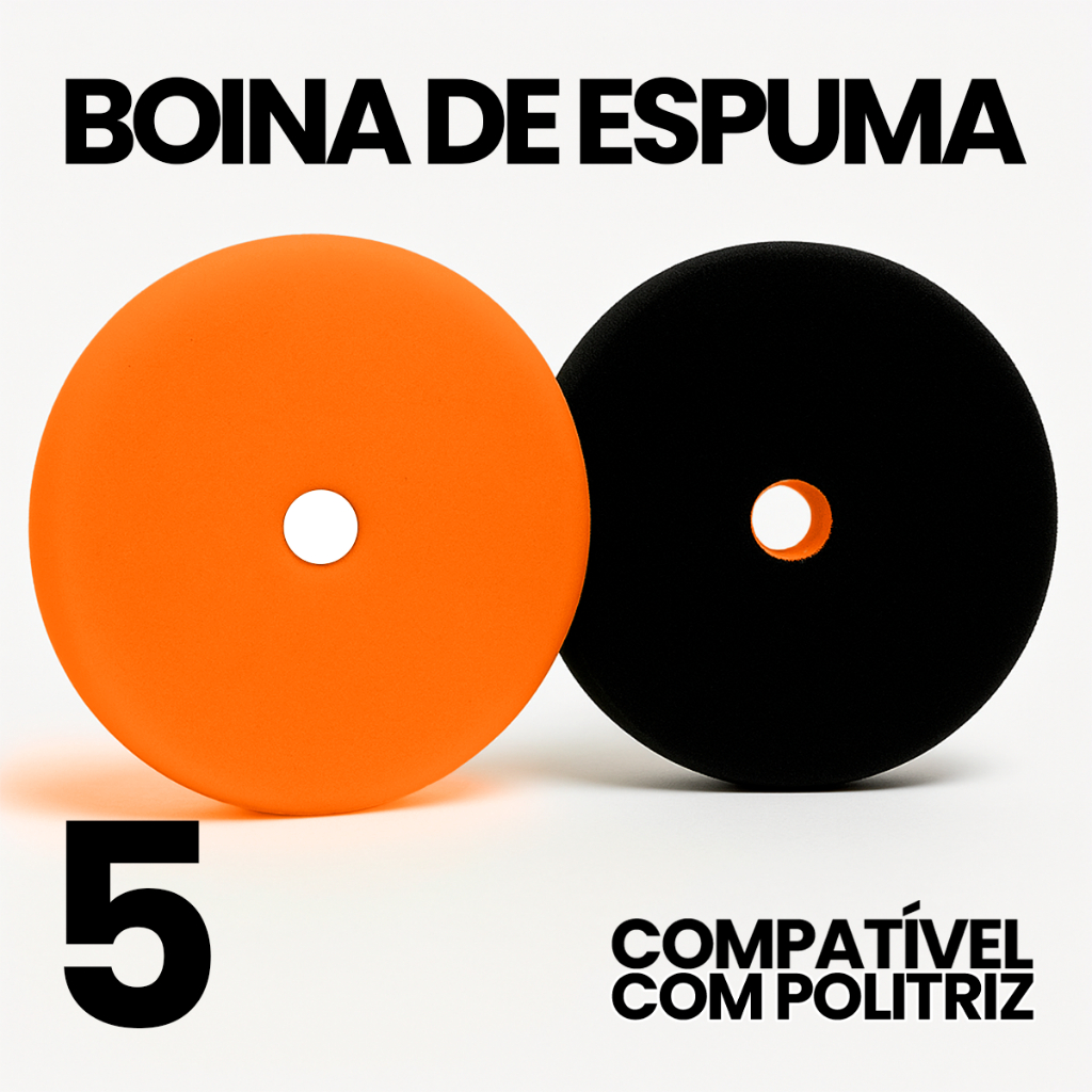 Boina de espuma para polimento 5 polegadas laranja refino