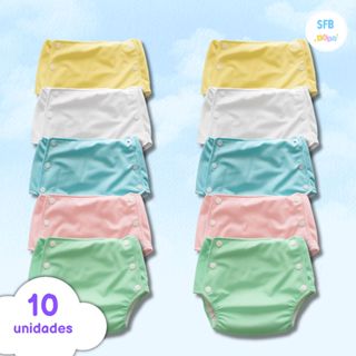 Kit Com 10 Fraldas Plástica Ecológica Calça Enxuta em Oferta na Shopee