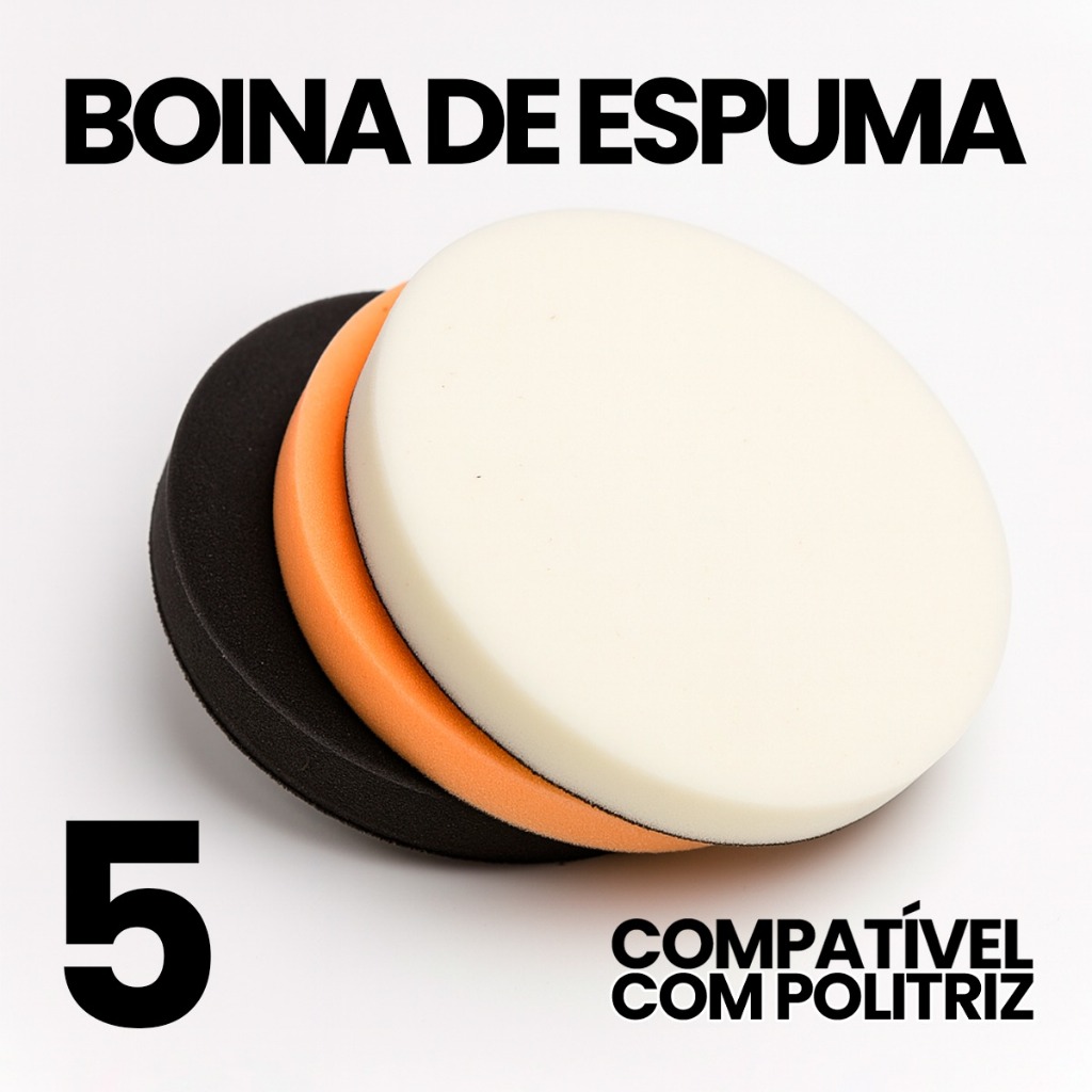 Boina de espuma 5"polegadas para polimento face única