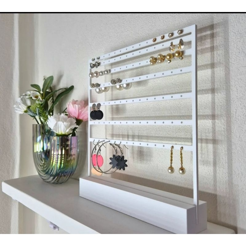 Suporte de Brincos com 49 Pares Organizador de Mesa Design Elegante Porta Joias Prático e Funcional