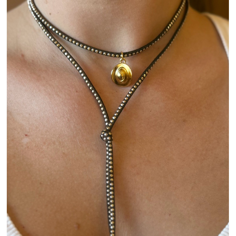 Colar Gravata Sertão Preto Acessorio Semijoia Delicado Detalhes Semijoia Feminino Mulher Feminina Oferta Presente