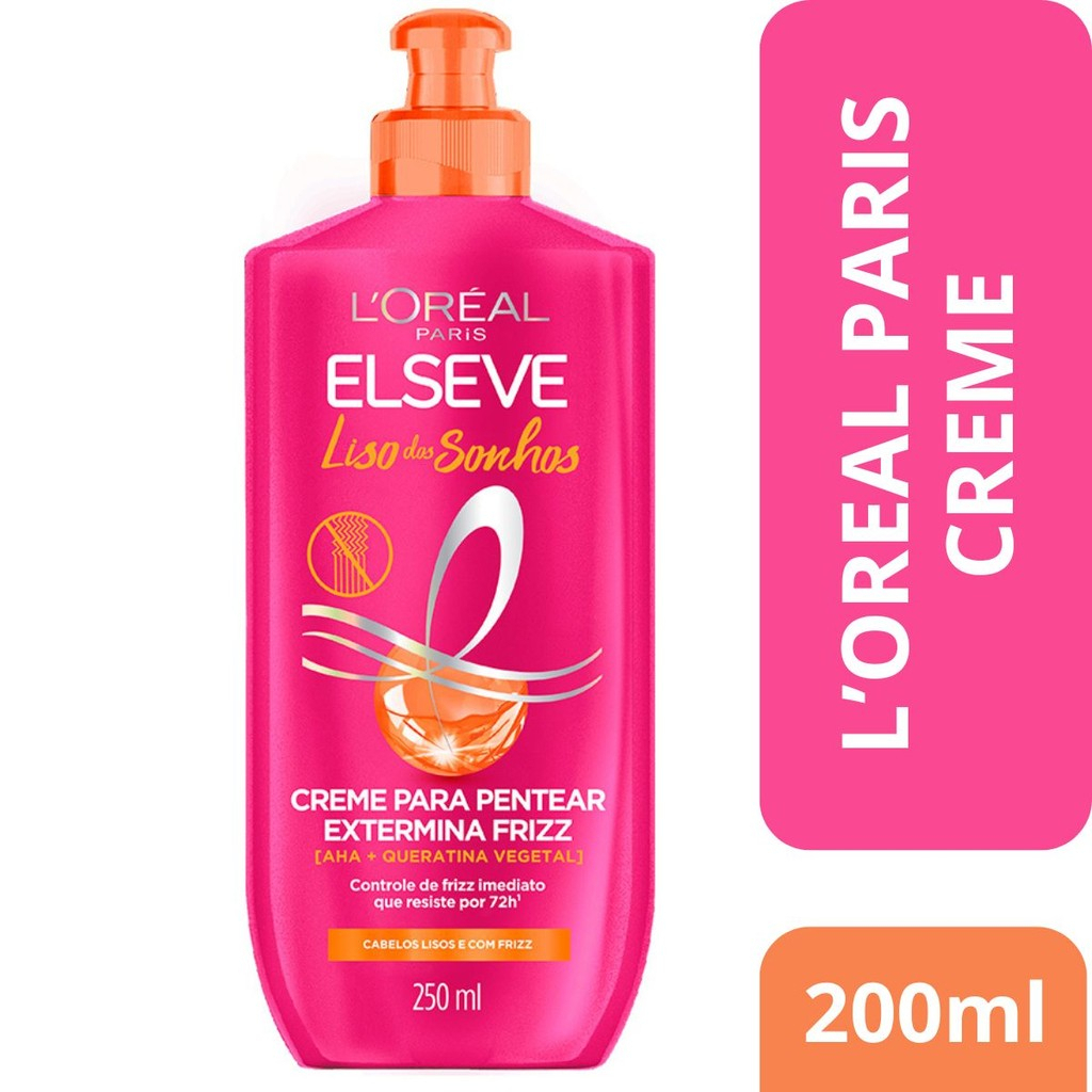 Creme Para Pentear Liso dos Sonhos Extermina Frizz Elseve 250ml em Oferta na Shopee