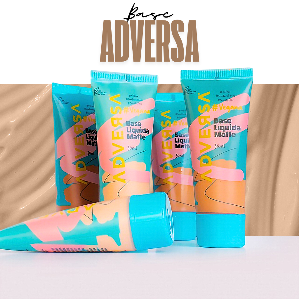 Base Líquida Matte Vegana Adversa | Oil Free Escolha Seu Tom em Oferta na Shopee