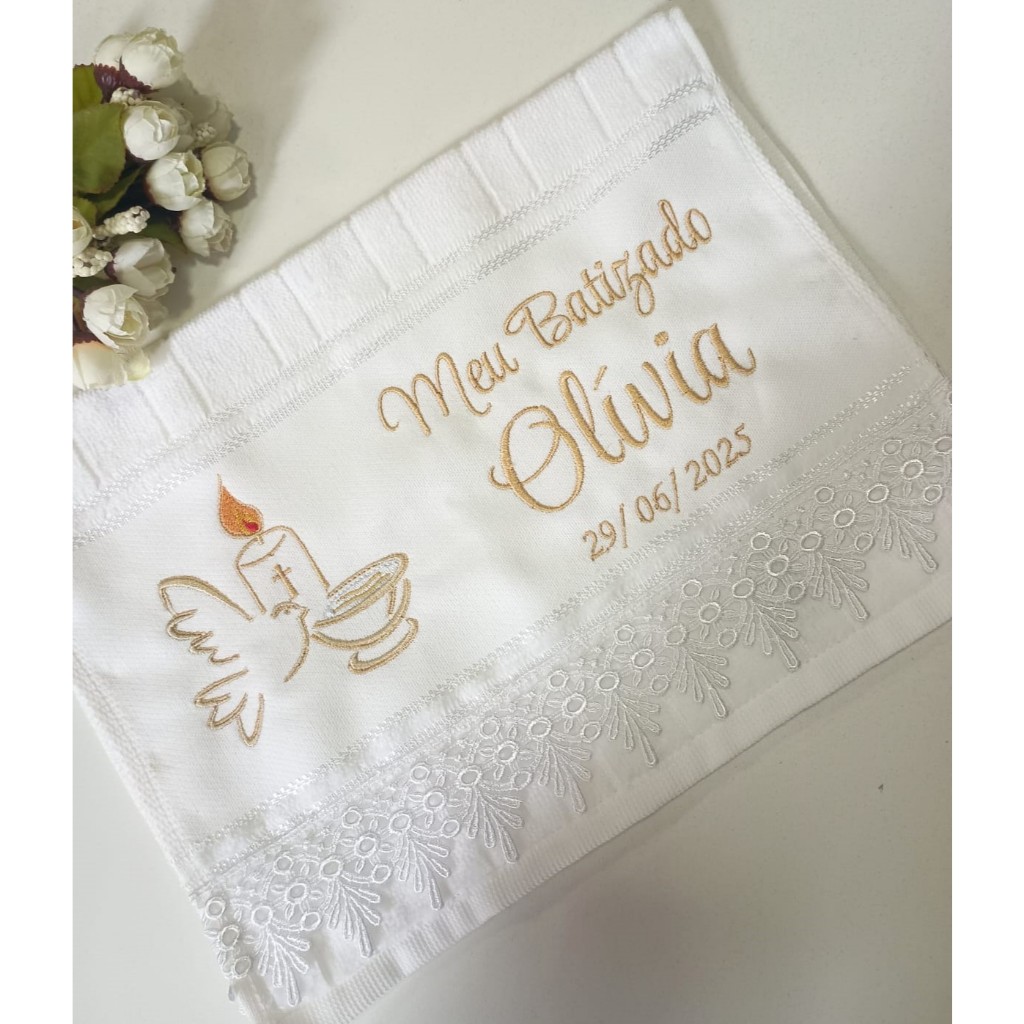 Toalha para Batizado Pia Batismal, toalha lavabo, toalha de mão