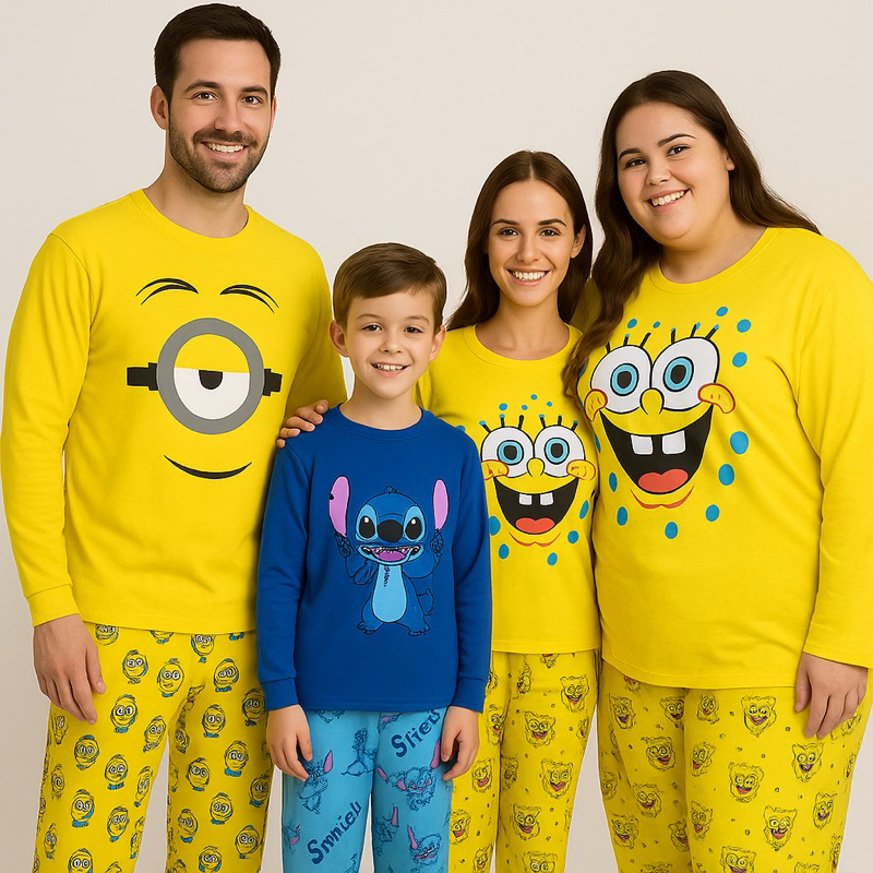 Pijama Unissex Conjunto Malha adulto, infantil e plus size