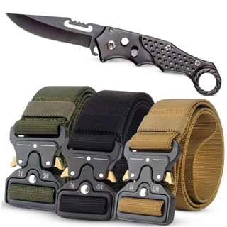Kit Tático Completo: Cinto Militar Nylon + Canivete Resgate Dobrável Camping Trilha Acampamento em Oferta na Shopee