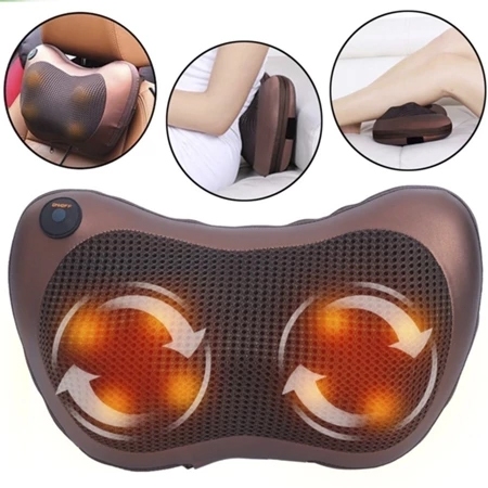 Massageador 8 Bolas Shiatsu Lombar Pescoço Veicular e Casa Almofada Lombar Pescoço Pés NOVEVE Casa Store