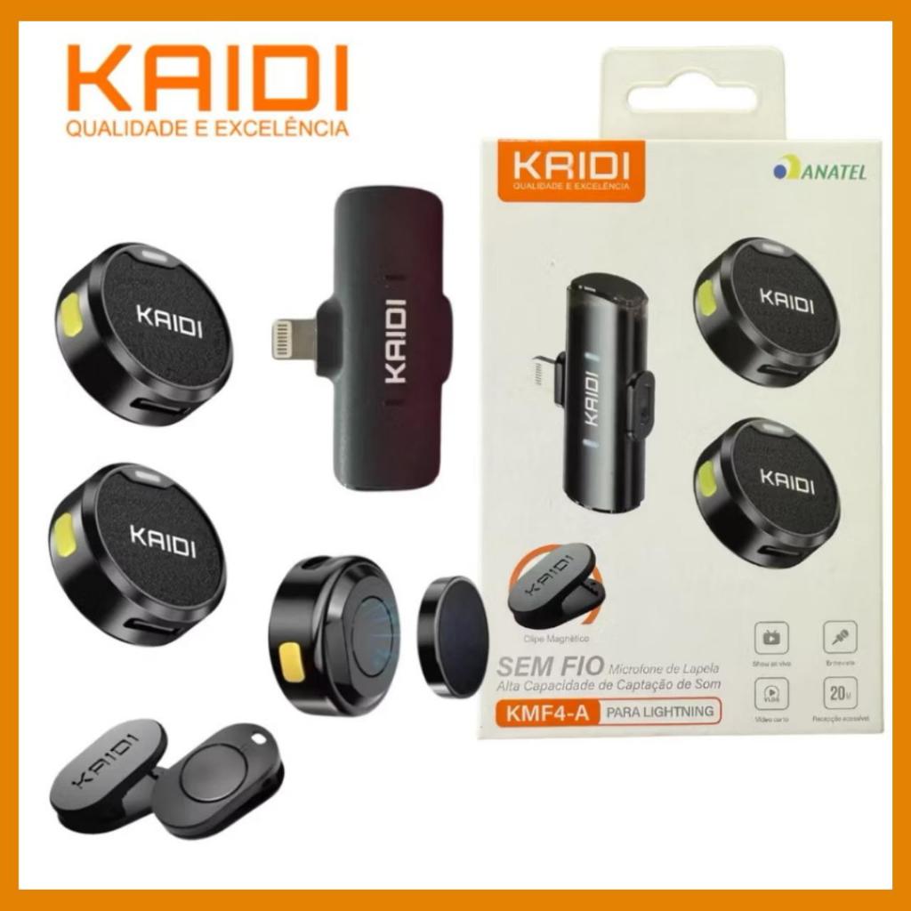 Microfone Sem fio Lapela Com Imã Kaidi KMF4-A PARA LIGHTNING