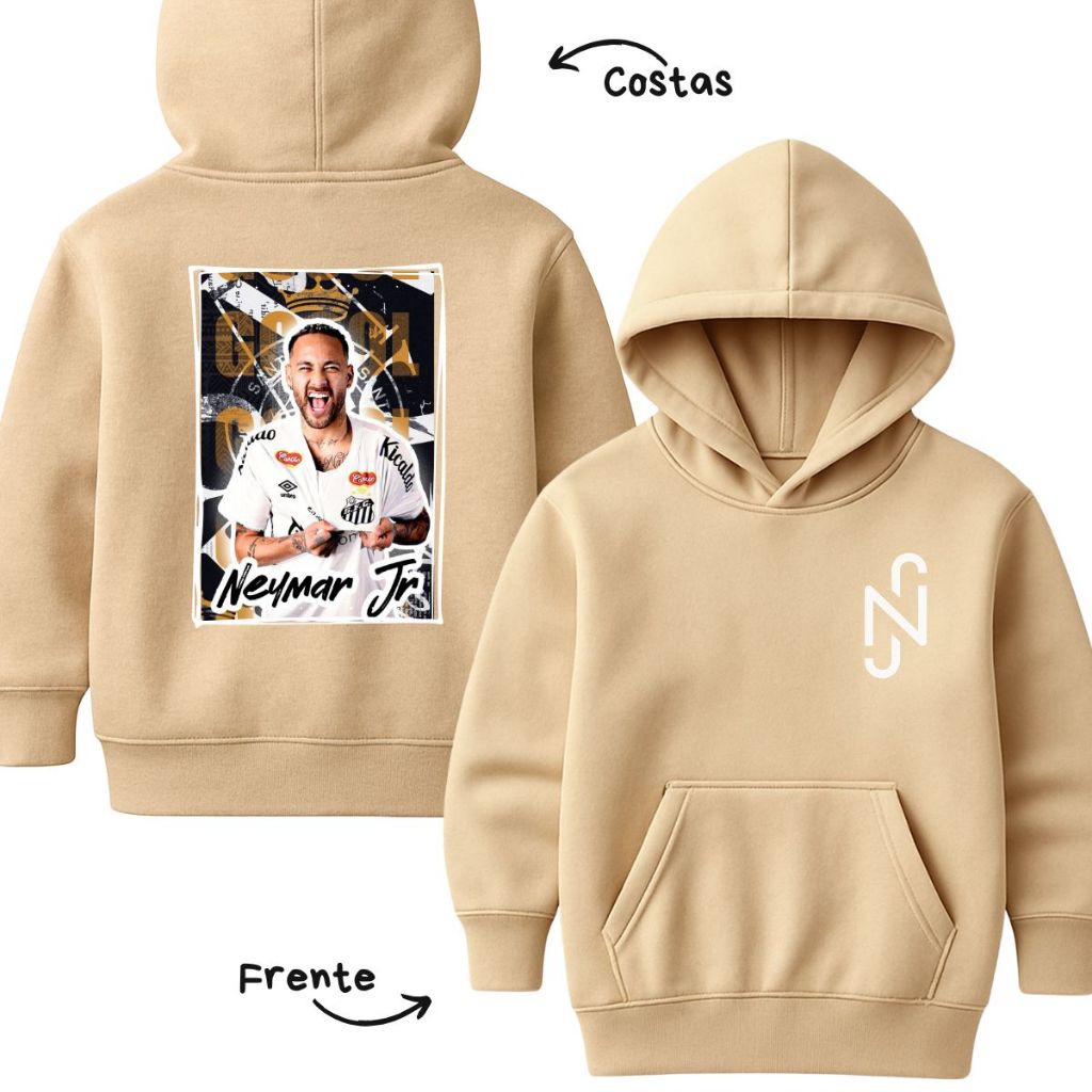 Blusa De Frio Neymar Jr Menino Ney Santos Futebol Moletom Time Blusa Premium Infantil Menino Menina Unissex