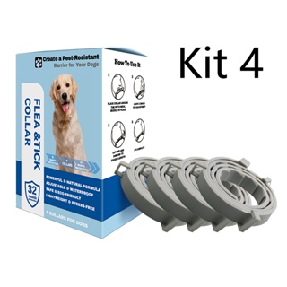 Kit Coleira para Cães/Gatos Contra Pulgas, Carrapatos e Leishmaniose, Proteção Ajustável de Silicone em Oferta na Shopee