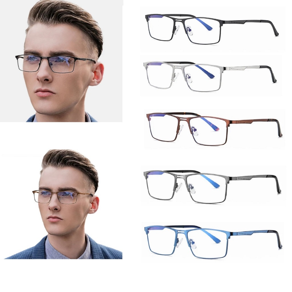 Óculos Masculino Bloqueador Blocker Anti Fadiga Visual Anti Luz Azul Blue Ray - Filtro 100% - Tipo 5909