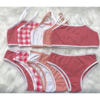 Kit 4 Conjuntos Infantil Menina Moça Top e Calcinha - Suede Estampado (1 a 12 anos) em Oferta na Shopee