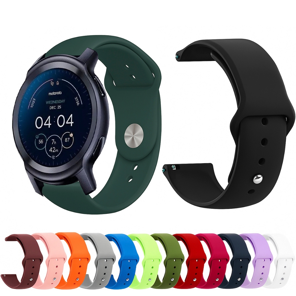 Pulseira 20mm de silicone LISA para Smartwatch Motorola Moto Watch 100