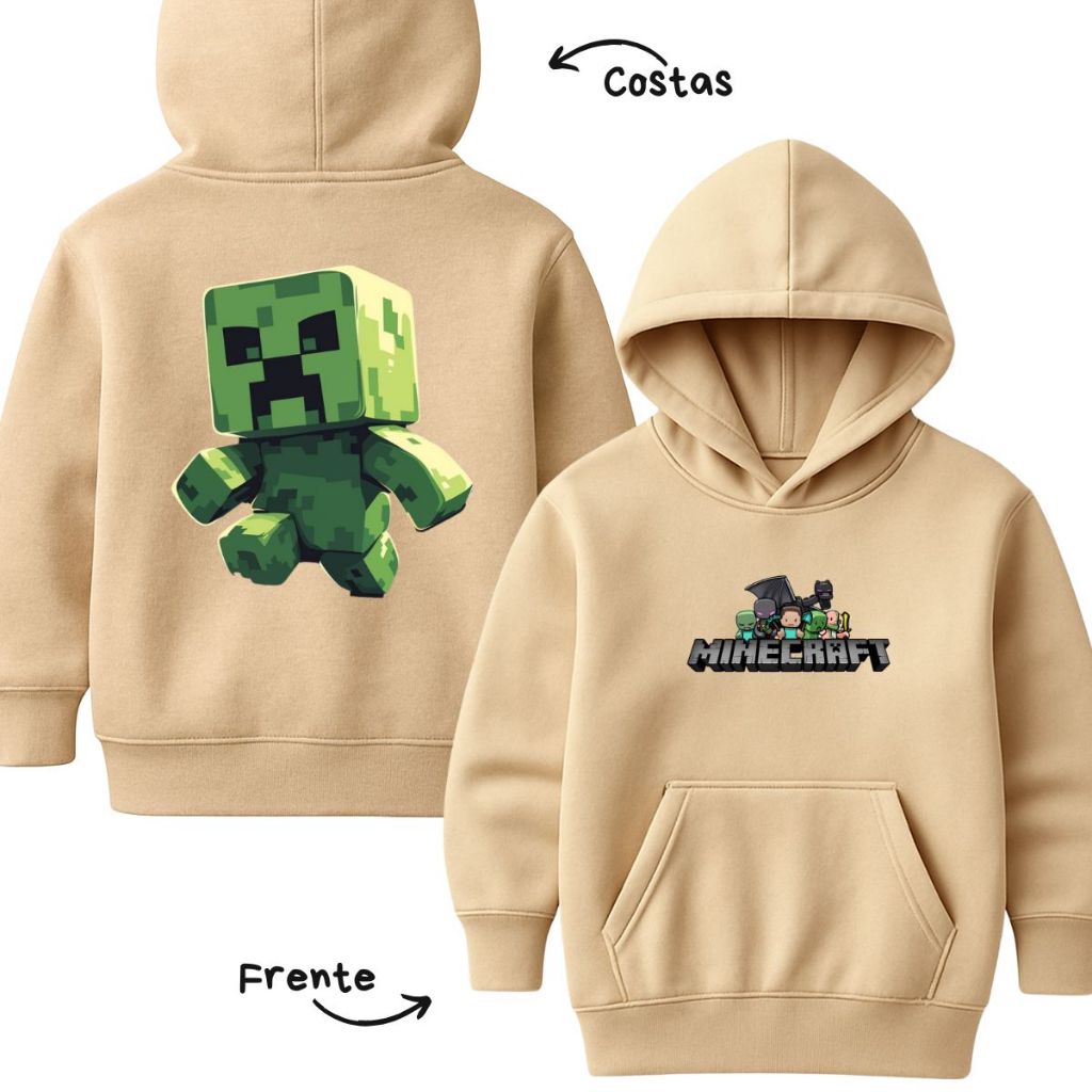Blusa De Frio Minecraft Creeper Filme Novo 2025 Gamer Jogo Moletom Agasalho Blusa Premium Infantil Unissex