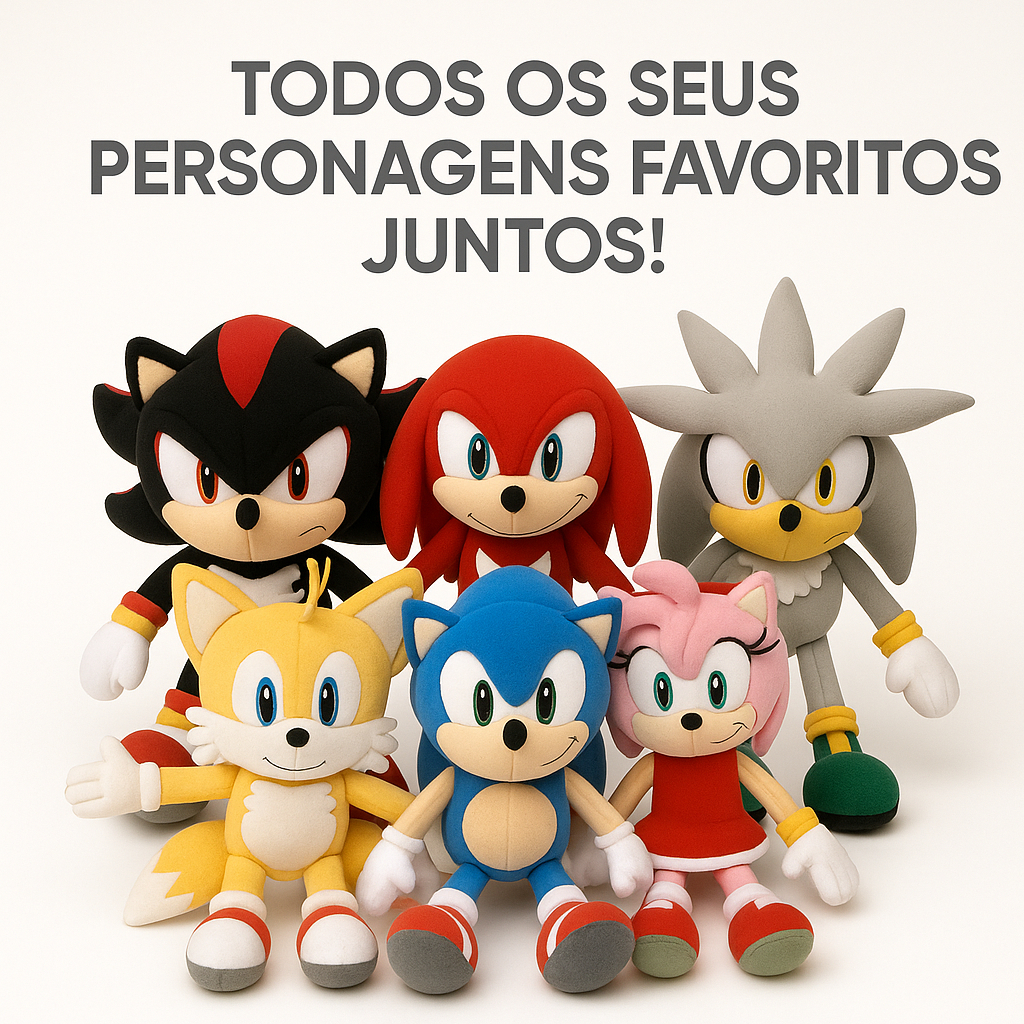 50CM Boneco do Sonic Tails Amy Shadow Knuckles Silver 6 Urso Pelucia Brinquedo pelúcias Menino Menina em Oferta na Shopee