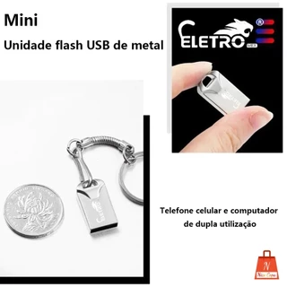 Pendrive USB de metal de alta velocidade da marca ELETRO 8G/16G/32G/64G com chaveiro compatível com