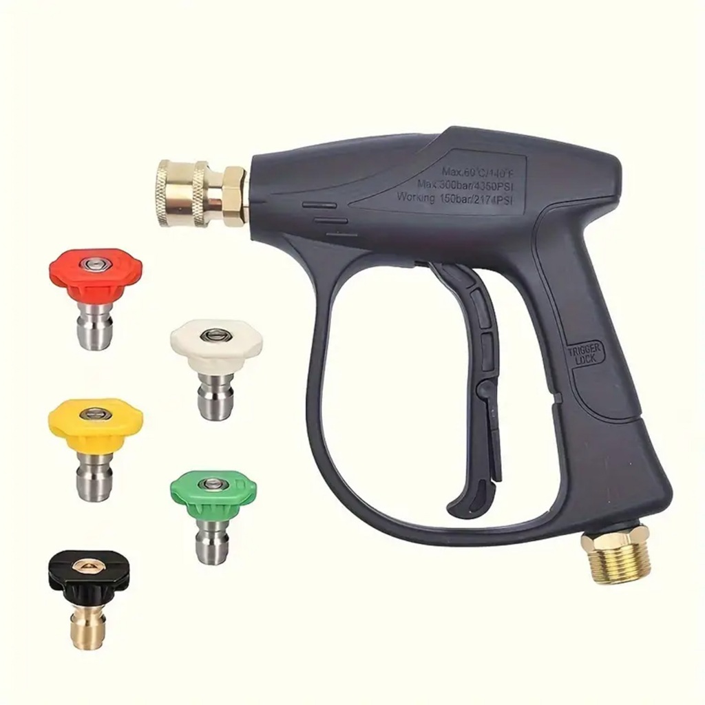 Pistola Lavadora De Alta Pressão Com Conector Rápido De 1/4 "-Interface M22-14 , Spray A Jato Multifuncional Para Lavage em Oferta na Shopee