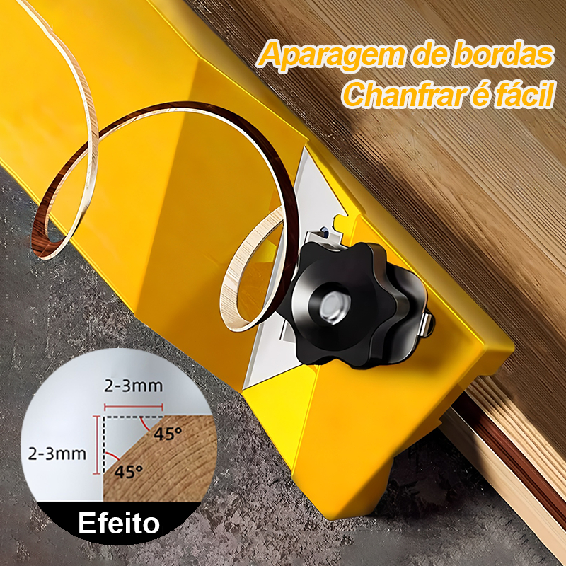 Plaina Cortador Refilador Aparador de Fita Borda Curvada 45º Drywall Gesso
