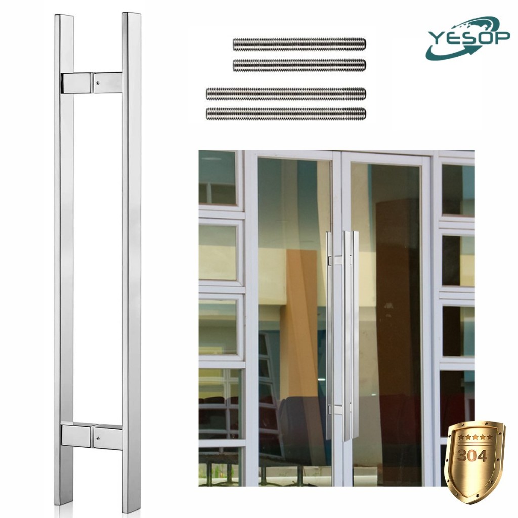 Puxador Porta De Correr Vidro Madeira Portão 100 cm Aço Inox 304 Cor Prata Cromado Yesop em Oferta na Shopee