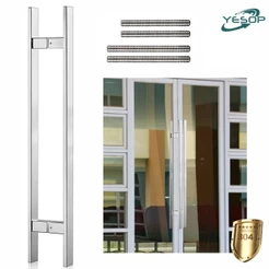Puxador Porta De Correr Vidro Madeira Portão 100 cm Aço Inox 304 Cor Prata Cromado Yesop
